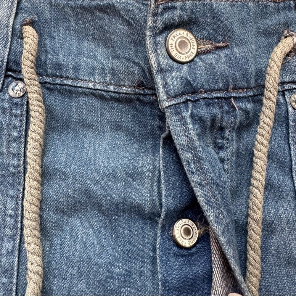 NWT Free People We The Free Second Chances Drawstring Jean Shorts Blue XS - Picture 10 of 15